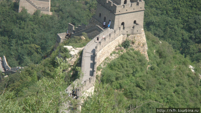 Стена почти уже пустая, мало кто поднимается высоко, но мы упорно идем наверх. Пекин, Китай