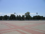 Абхазия или Круги. За ней — стадион Спартак. Видны прожекторные мачты.