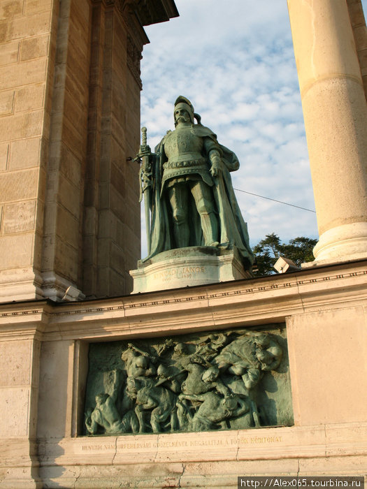 Янош Хуньяди,военный и политический деятель.

Барельеф: Битва при Нандорфехерваре. Будапешт, Венгрия