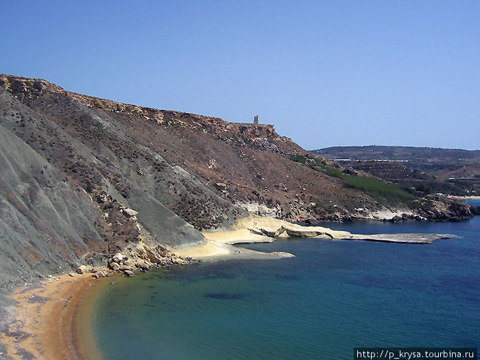 Море слева от перешейка Айн Туффиха, Мальта