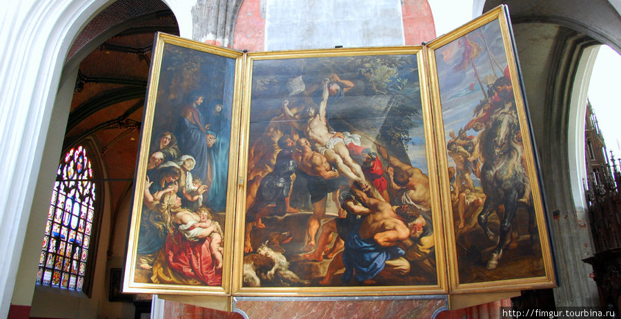 Триптих кисти Рубенса ’’Воздвижение Креста Господня’’.1610г. Антверпен, Бельгия