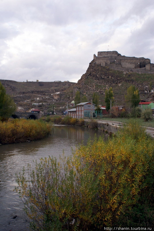 Вид на крепость с реки Карс, Турция