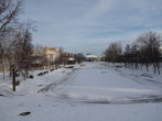 Лыбедский бульвар. Панорама с моста. Зимнее утро.