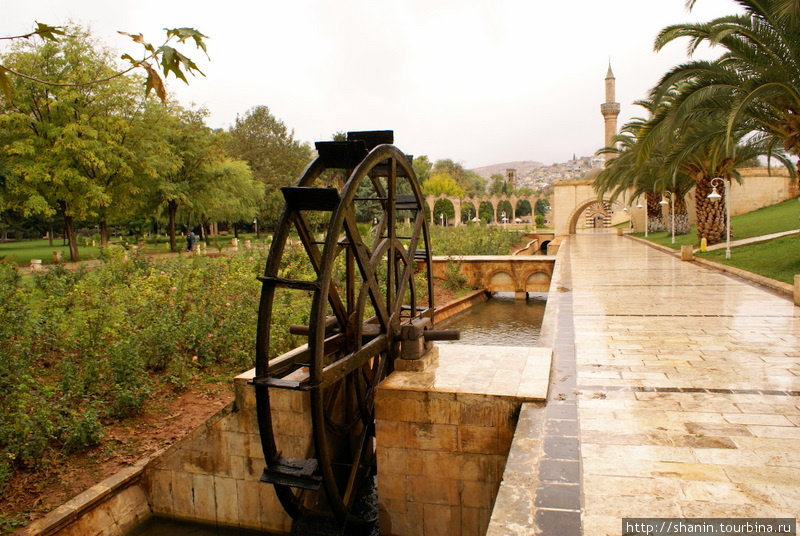 Водяное колесо в парке у Новой мечети Шанлыурфа, Турция