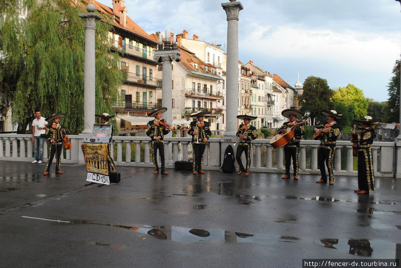 Мосты — главная сцена для уличных музыкантов Любляна, Словения