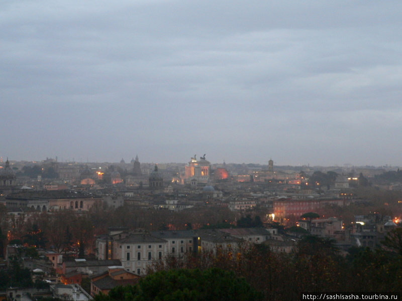 Панорама с холма Яникул Рим, Италия
