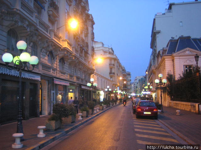 Вечерняя улица Ницца, Франция