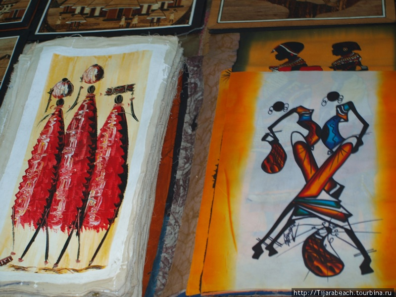 Слева как раз картинка — масло по ткани Найроби, Кения