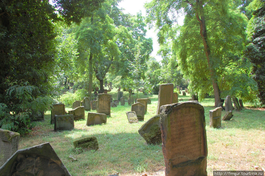Уникальное еврейское кладбище ’’Святой песок’’известно с1076.Это древнейшее уцелевшее еврейское кладбище в Европе. Вормс, Германия