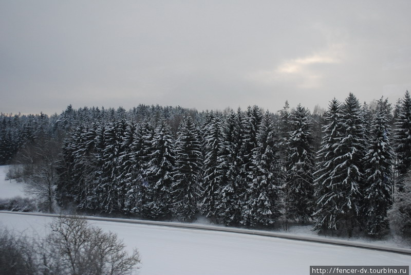 Поездом по заснеженной Баварии Земля Бавария, Германия