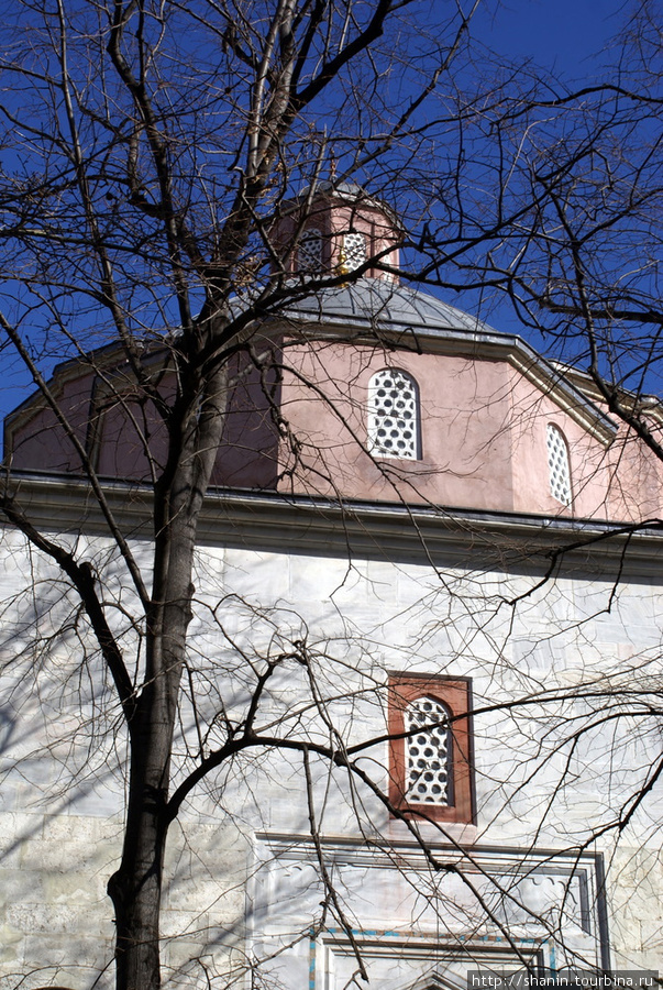Розовый купол на зеленой мечети Бурса, Турция
