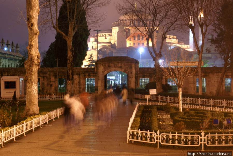 Вид из двора Голубой мечети на Святую Софию Стамбул, Турция