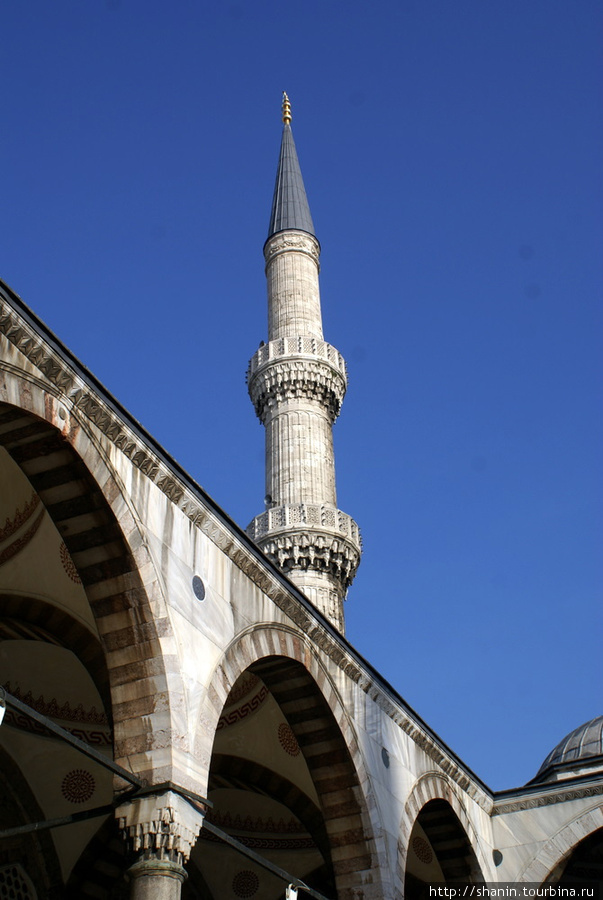Портик и минарет Голубой мечети Стамбул, Турция