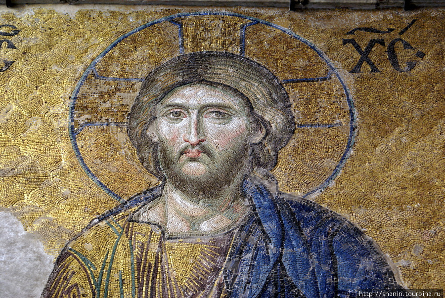Мозаика Христос Пантакратор в соборе Святой Софии в Стамбуле Стамбул, Турция
