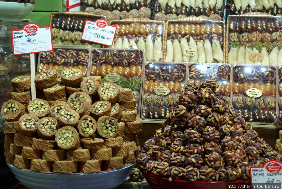 Сладости на Египетском базаре в Стамбуле Стамбул, Турция