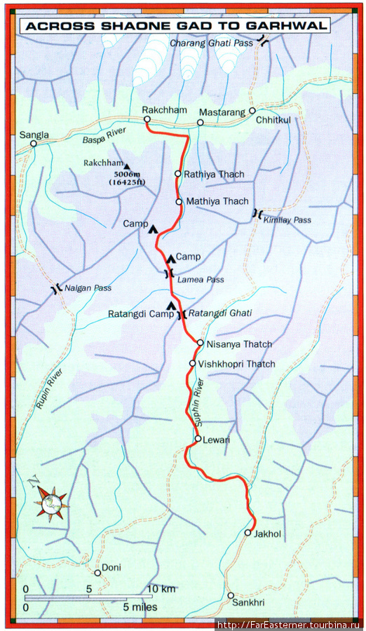 Трекерские карты индийских Гималаев Индия
