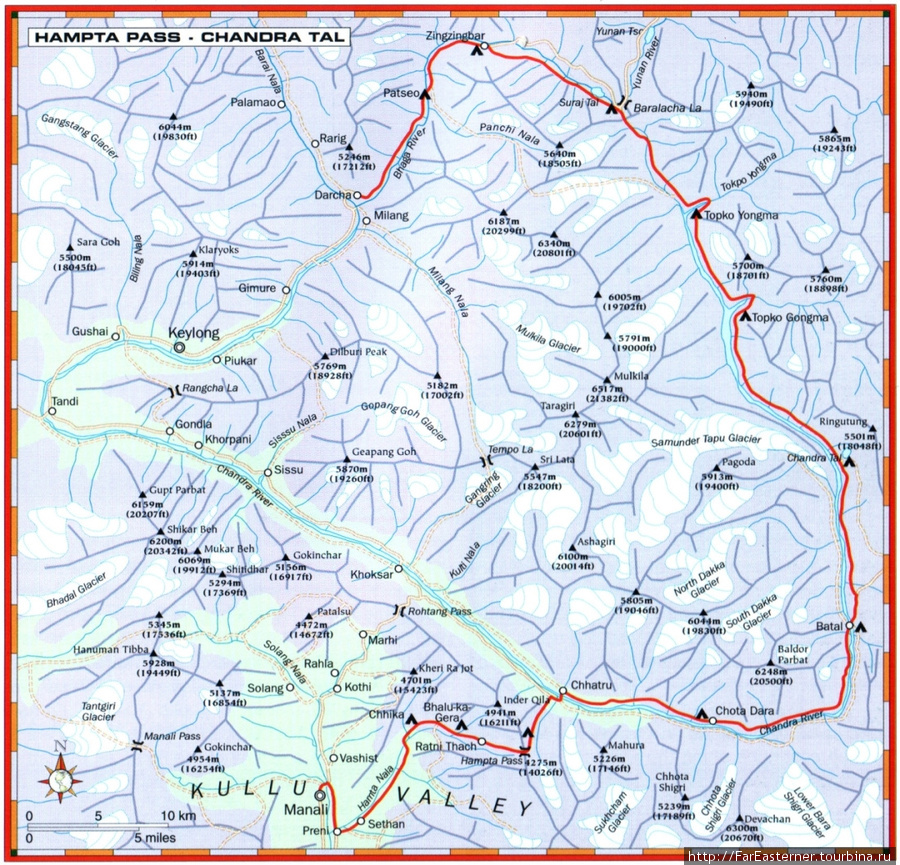 Трекерские карты индийских Гималаев Индия