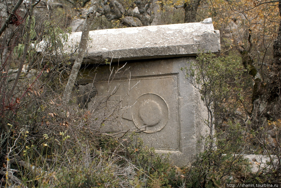 Каменный саркофаг в некрополе Термеса Анталия, Турция