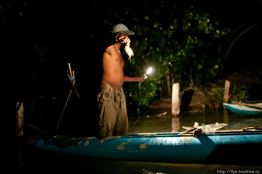 Ночная рыбалка на озере Коггала Коггала, Шри-Ланка