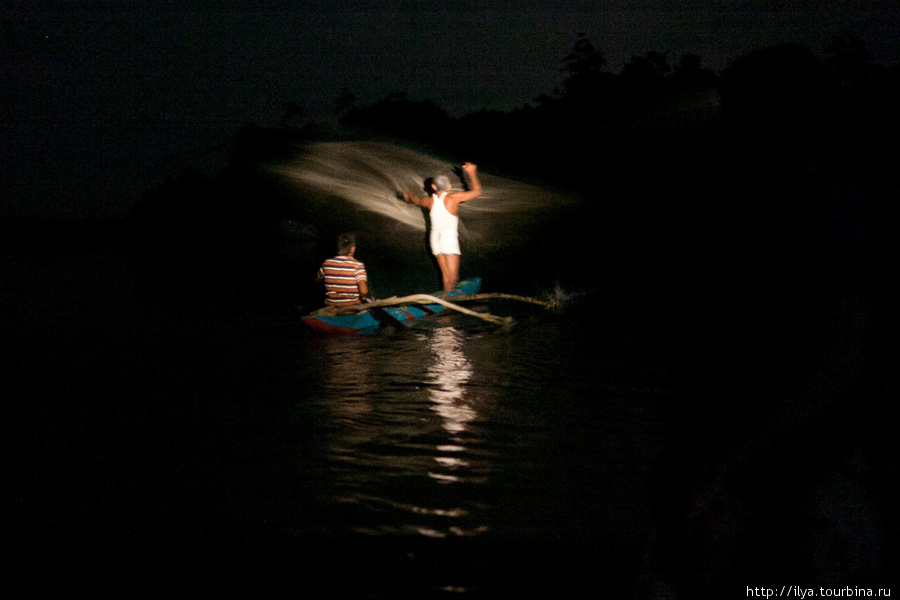 Ночная рыбалка на озере Коггала