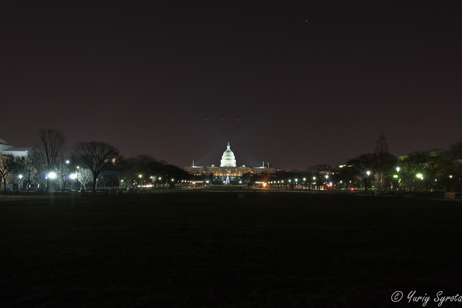 Вашингтонский мол, вид на Капитолий. Вашингтон, CША