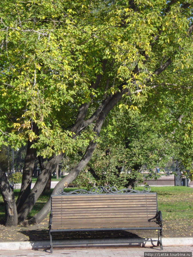 Скамейка в парке Иркутск, Россия