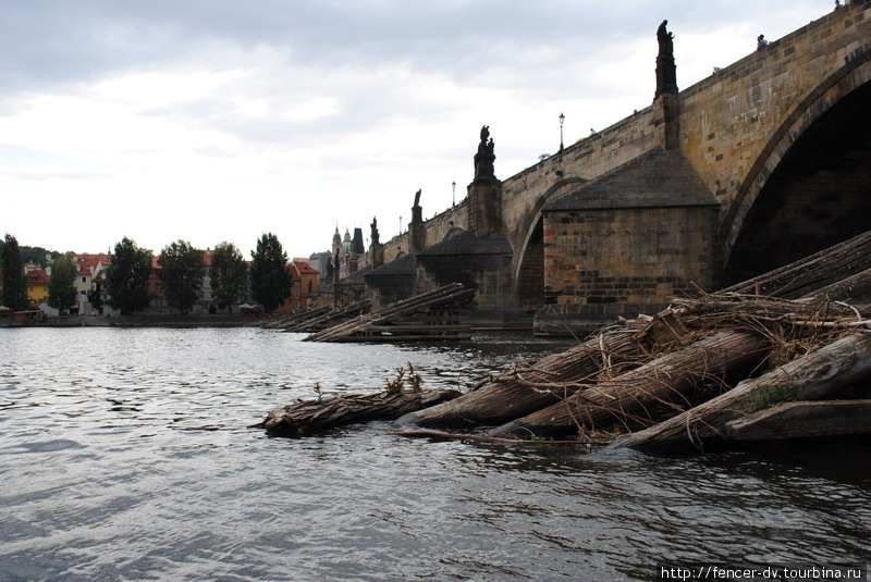 Своего рода волнорезы, призванные сберечь мост от льда Прага, Чехия