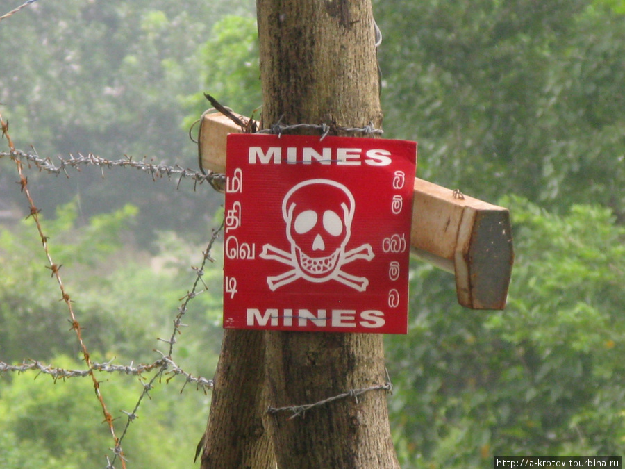 Осторожно, мины! Но не везде, а с краю, где примыкает воинская часть Джафна, Шри-Ланка
