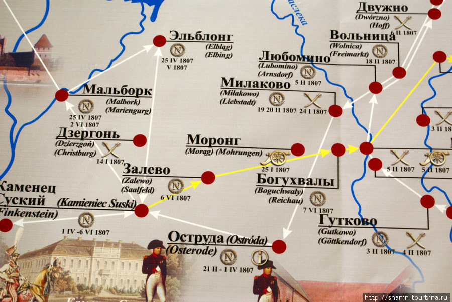 Схема сражений в районе Тильзита Советск, Россия