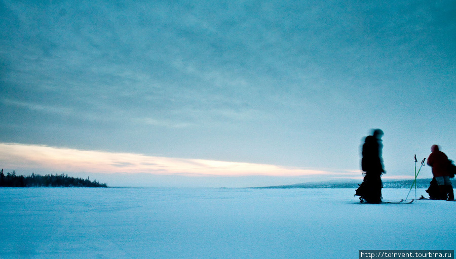 Зимний поход по тундрам возле Оленегорска и Мончегорска. Оленегорск, Россия