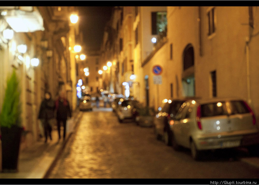 Пешком по вечернему городу Рим, Италия