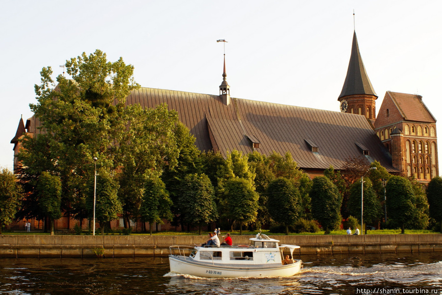 Река Преголя и КАфедральный собор на острове Канта в Калининграде Калининград, Россия